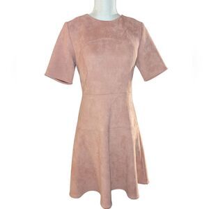 Yumi pink faux suede dress size 6